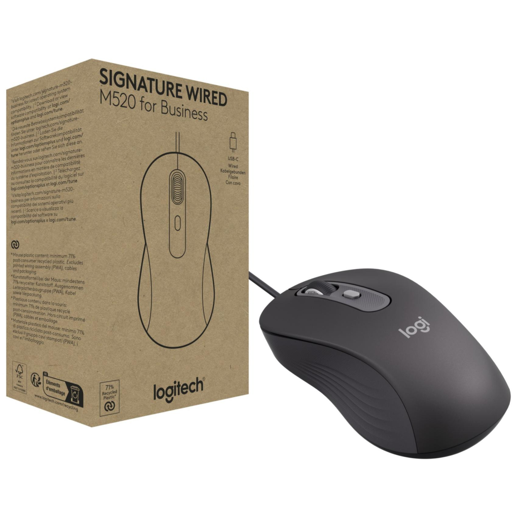 Мишка Logitech Signature M520 for Business USB-C Graphite (910-007511) - зображення 1