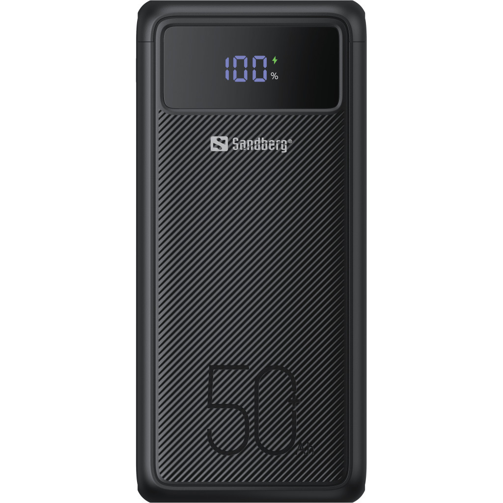 Батарея універсальна Sandberg 50000mAh 130W PD, 3хUSB 3xType-C LED 2W (420-75) - зображення 4