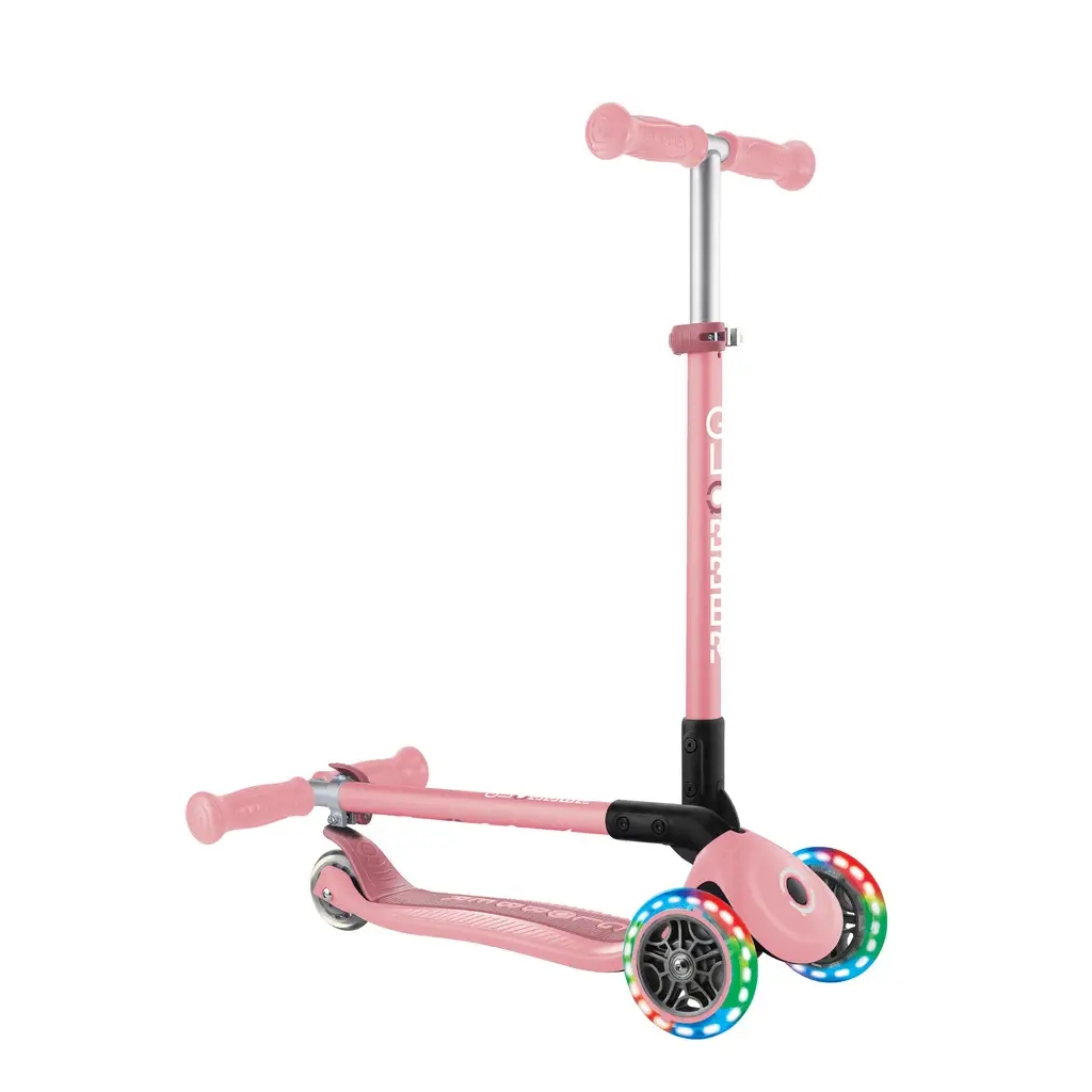 Самокат Globber Primo Foldable Lights колеса з підсвіткою до 50 кг 3+ Пастельно-рожевий (432-211-3) - зображення 8