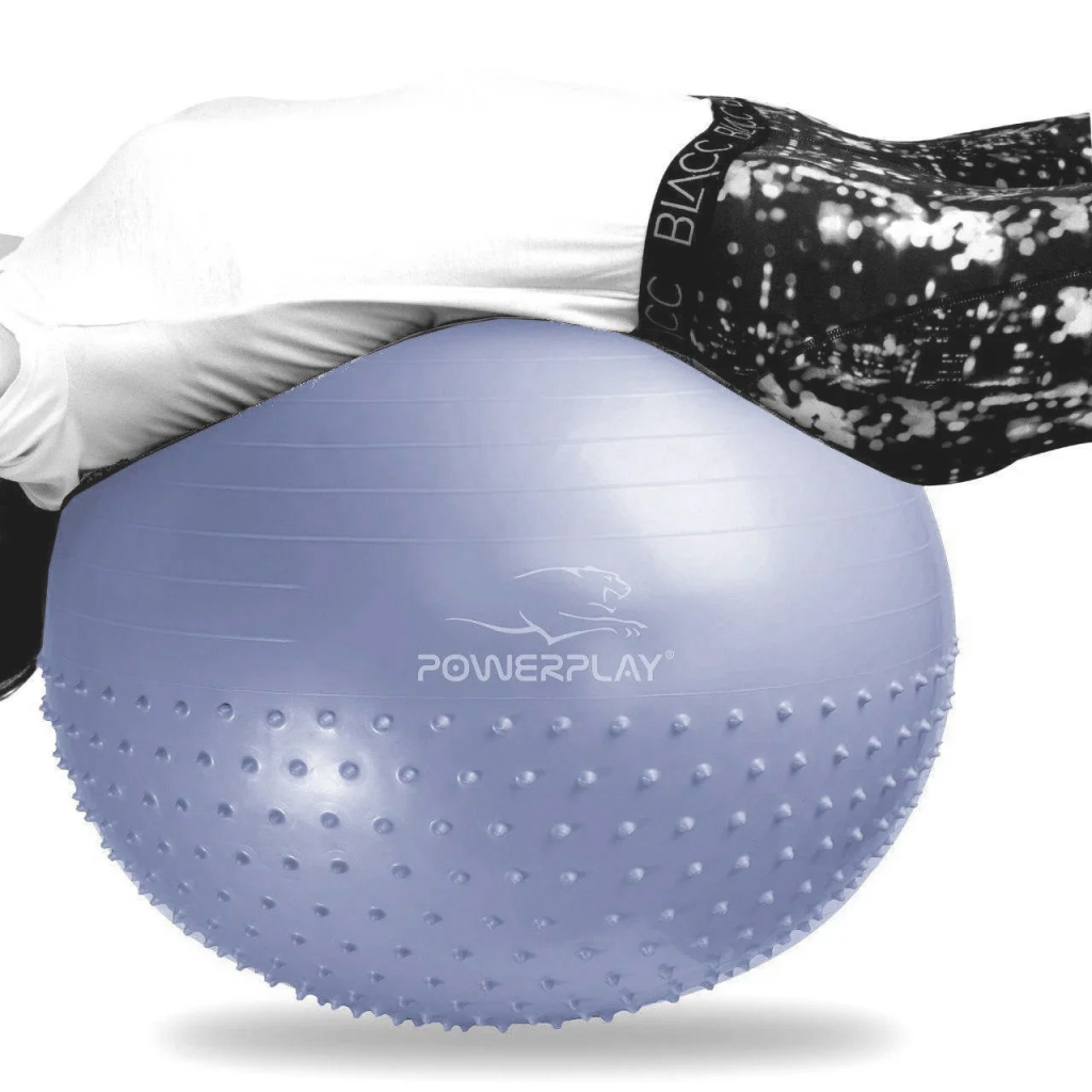 М'яч для фітнесу PowerPlay 4003 75см Блакитний + помпа (PP_4003_75_Sky_Blue) - зображення 3