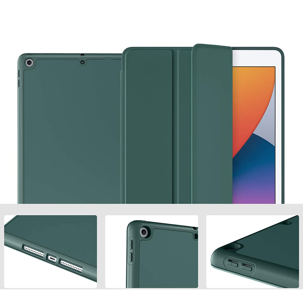 Чохол до планшета BeCover Tri Fold Soft TPU Silicone Apple iPad Air 4 10.9 2020/2021 Dark Green (706870) (706870) - зображення 4