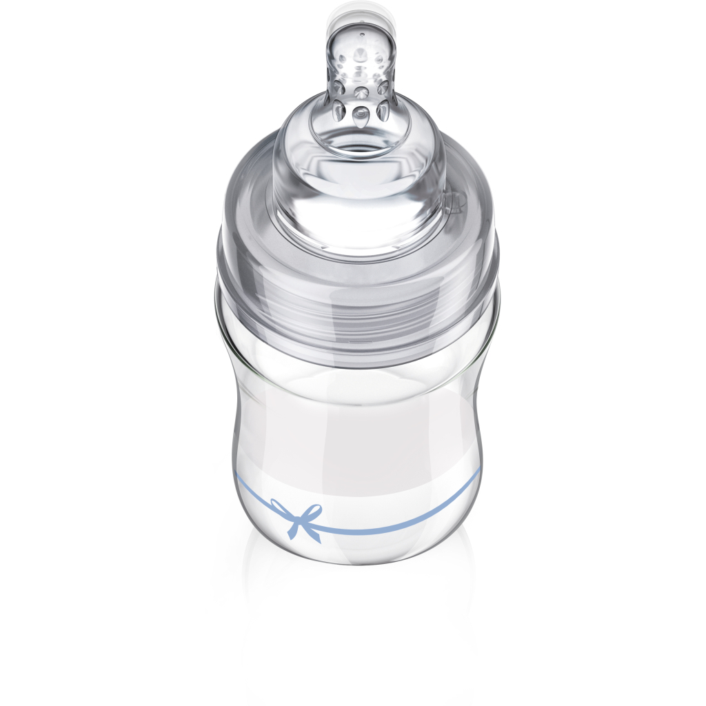 Пляшечка для годування Lovi Diamond Glass Baby Shower скляна 150 мл Блакитна (74/104boy) - зображення 2