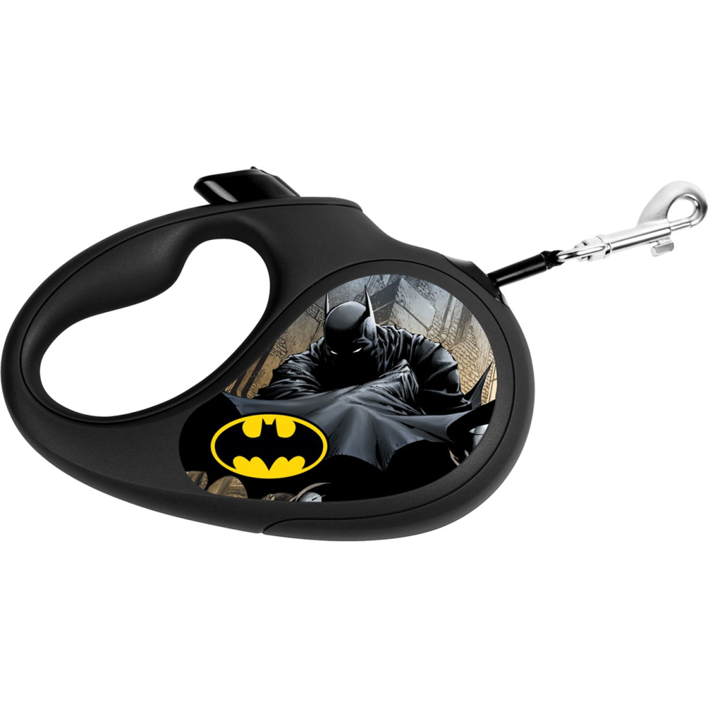 Повідок для собак WAUDOG R-leash Бетмен Чорний світловідбиваюча стрічка XS 3 м (8123-1001-01) - зображення 1