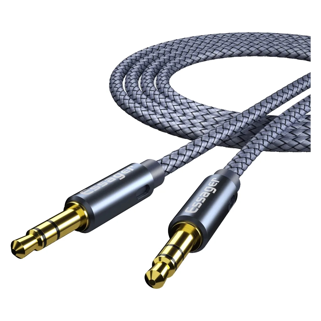 Кабель мультимедійний 3.5mm M to 3.5mm M 2.0m gray Essager (EYP35-DYA0G) - зображення 1