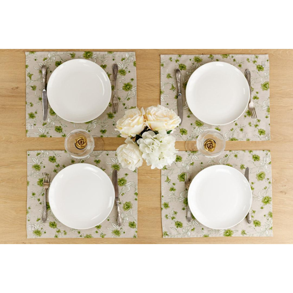 Серветка на стіл Прованс Квіти зелений Господиня 35х45 см (4823093451858) - зображення 3
