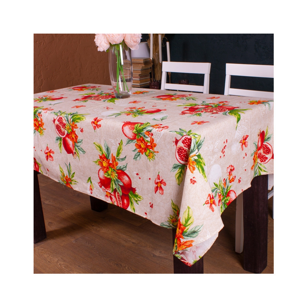 Скатертина MirSon Рогожа №215 Garnet 130x130 см (2200006738442) - зображення 1