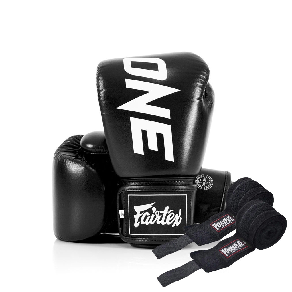 Боксерські рукавички Fairtex BGV1-ONE (натуральна шкіра) Black 16 унцій (бинти в комплекті) (BGV1-ONE_16oz_Black) - зображення 2