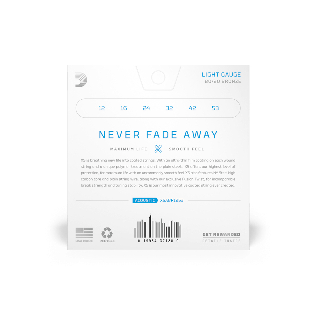 Струни для гітари D'Addario XS 80/20 Bronze Light (12-53) (XSABR1253) - зображення 3