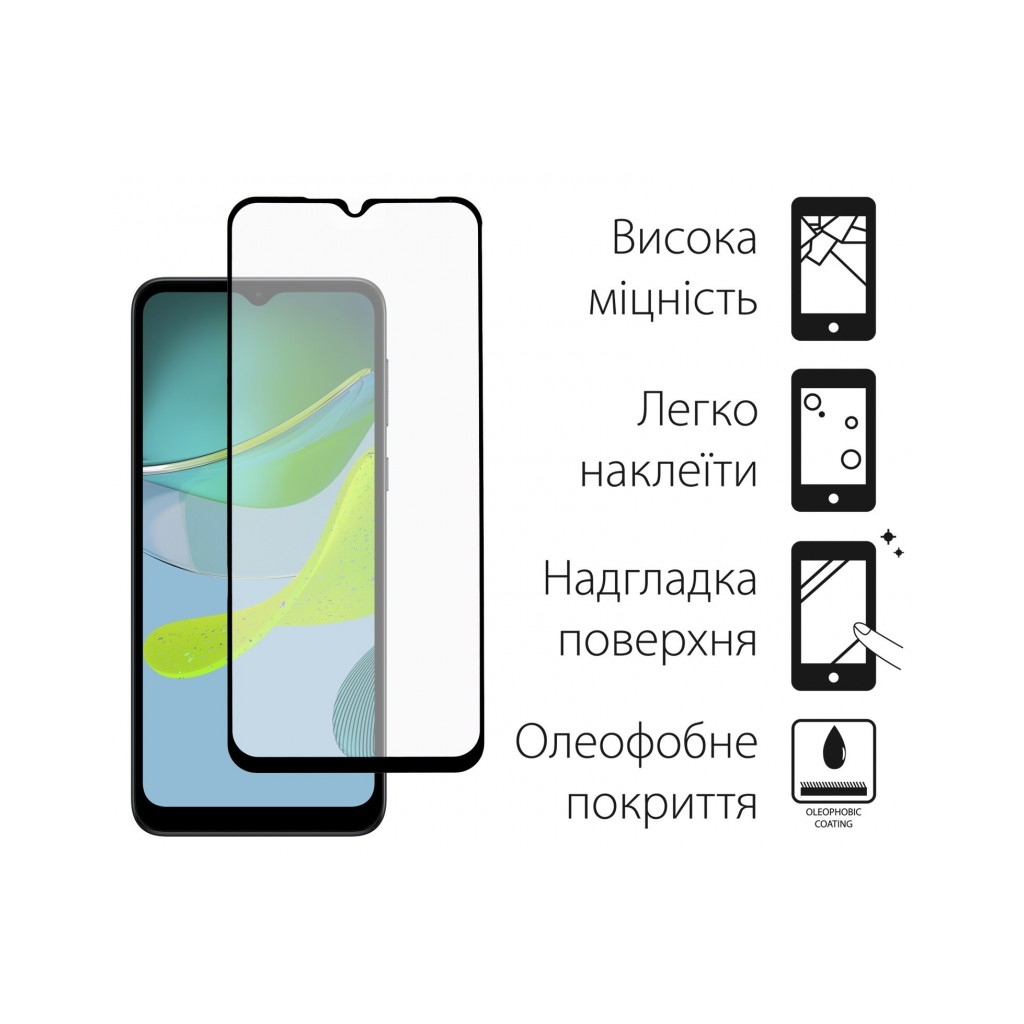 Скло захисне Dengos Full Glue Motorola E13/E20 (black) (TGFG-282) - зображення 2