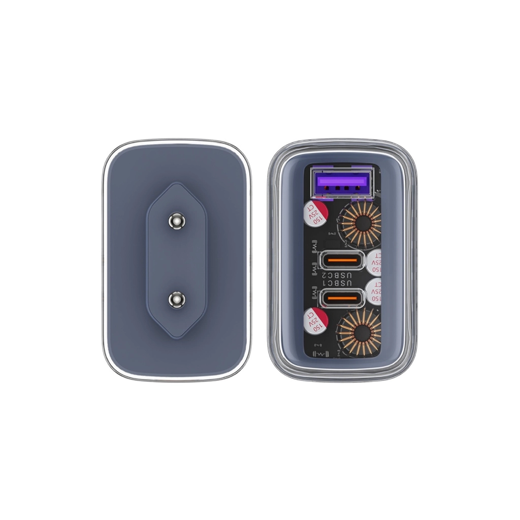 Зарядний пристрій Acefast 3xUSB 65W (2xUSB-C+USB-A) Gan A45 Fast Charger Mountain mist (6974316282099) - зображення 5