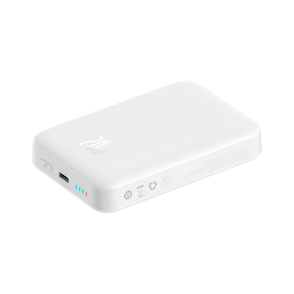 Батарея універсальна Baseus Wireless Magnetic Mini 10000mAh 20W, White (PPCX030002\PPCXM10) (P10022100212-00) - зображення 6