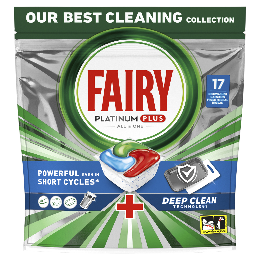 Таблетки для посудомийних машин Fairy Platinum Plus All in One Fresh Herbal Breeze 17 шт. (8006540728772) - зображення 2