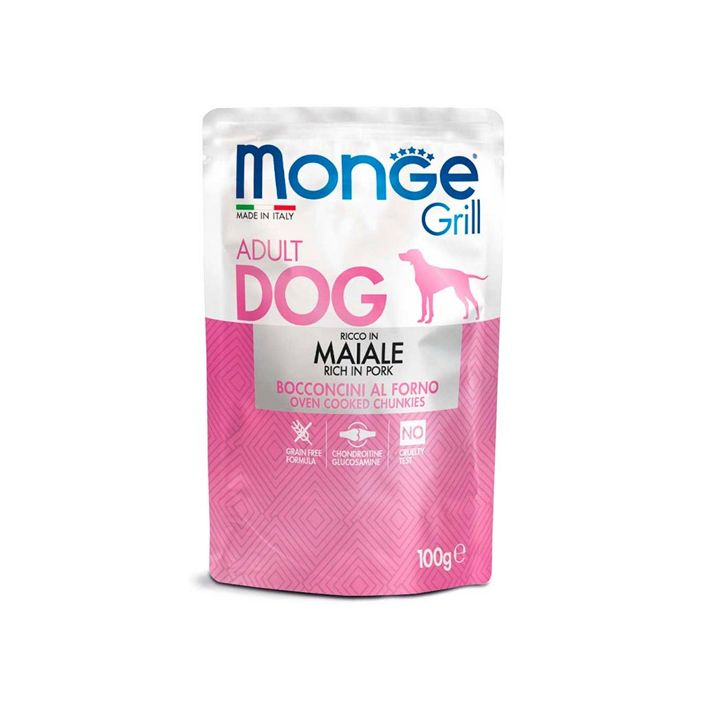 Вологий корм для собак Monge Dog Grill з свининою 100 г (8009470013147) - зображення 1
