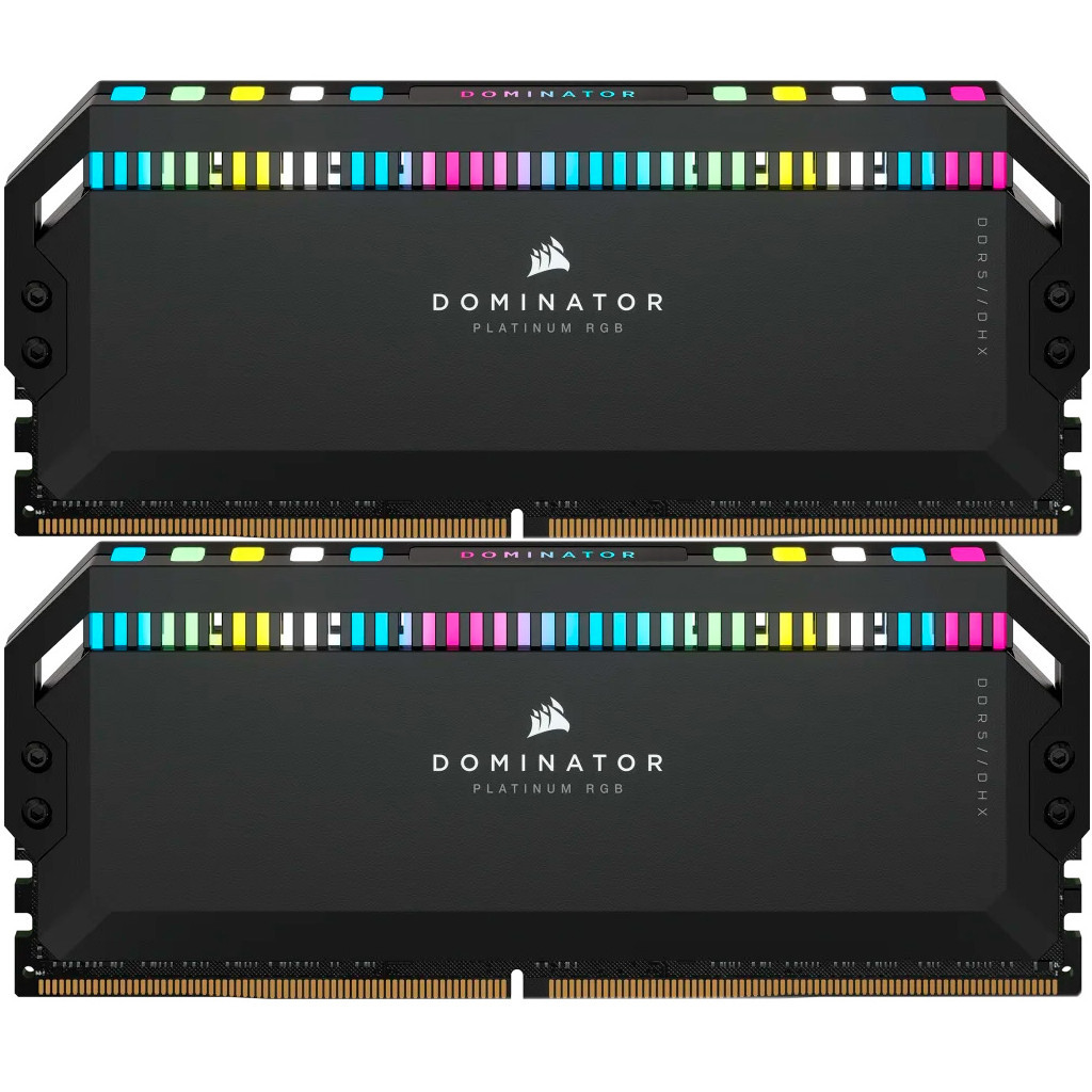 Модуль пам'яті для комп'ютера DDR5 32GB (2x16GB) 6000 MHz Dominator Platinum RGB Black Corsair (CMT32GX5M2E6000C36) - зображення 1