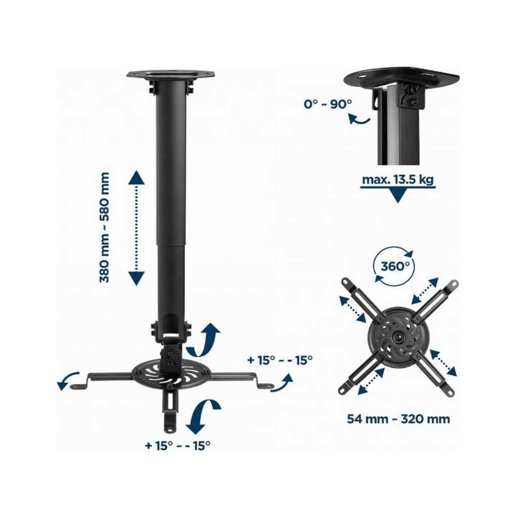 Кронштейн до проектора Gembird CM-B-01 - зображення 10