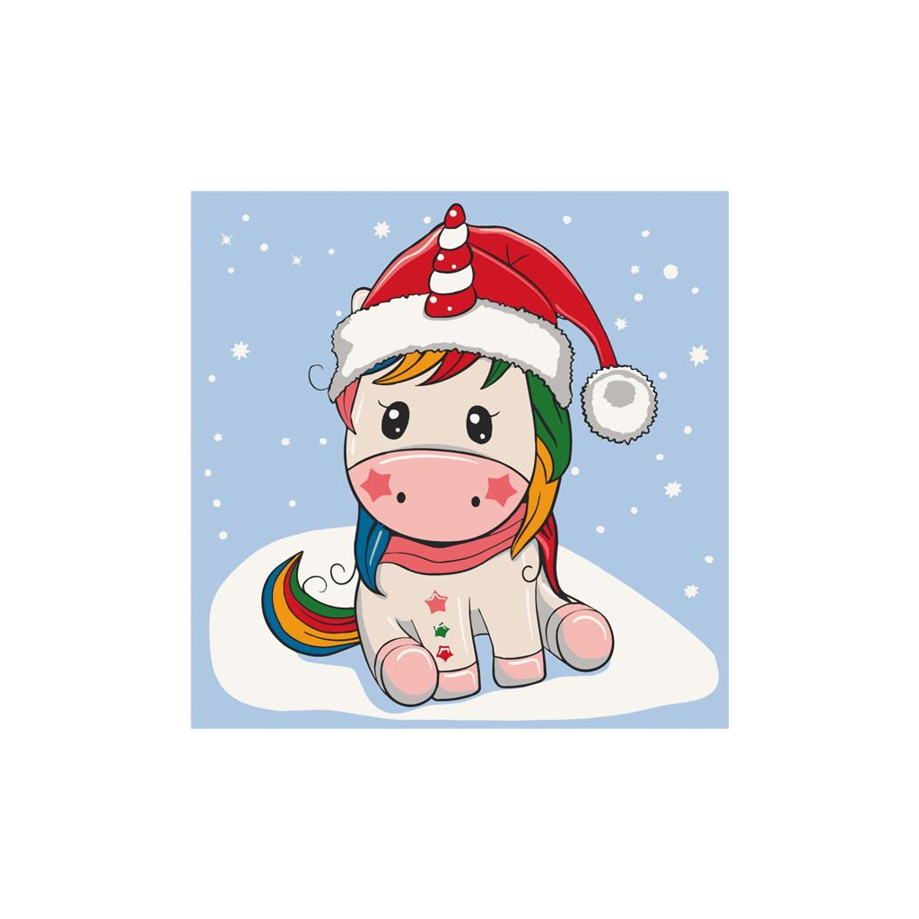 Картина по номерам ArtCraft Єдиноріжка в капелюсі 30х30 см (15555-AC) - зображення 1