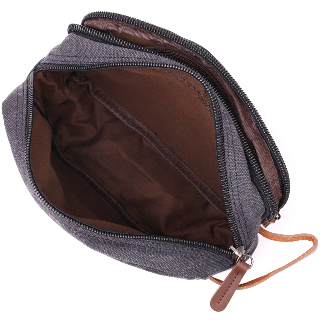 Сумка Vintage Для чоловіків на два відділення з текстилю Чорна (22233) - зображення 6