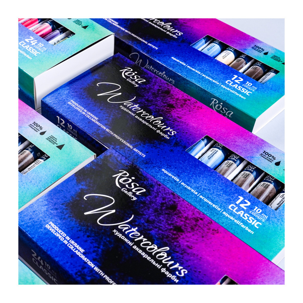 Акварельні фарби Rosa Gallery Classic 12 кольорів по 10 мл (4823098540687) - изображение 3