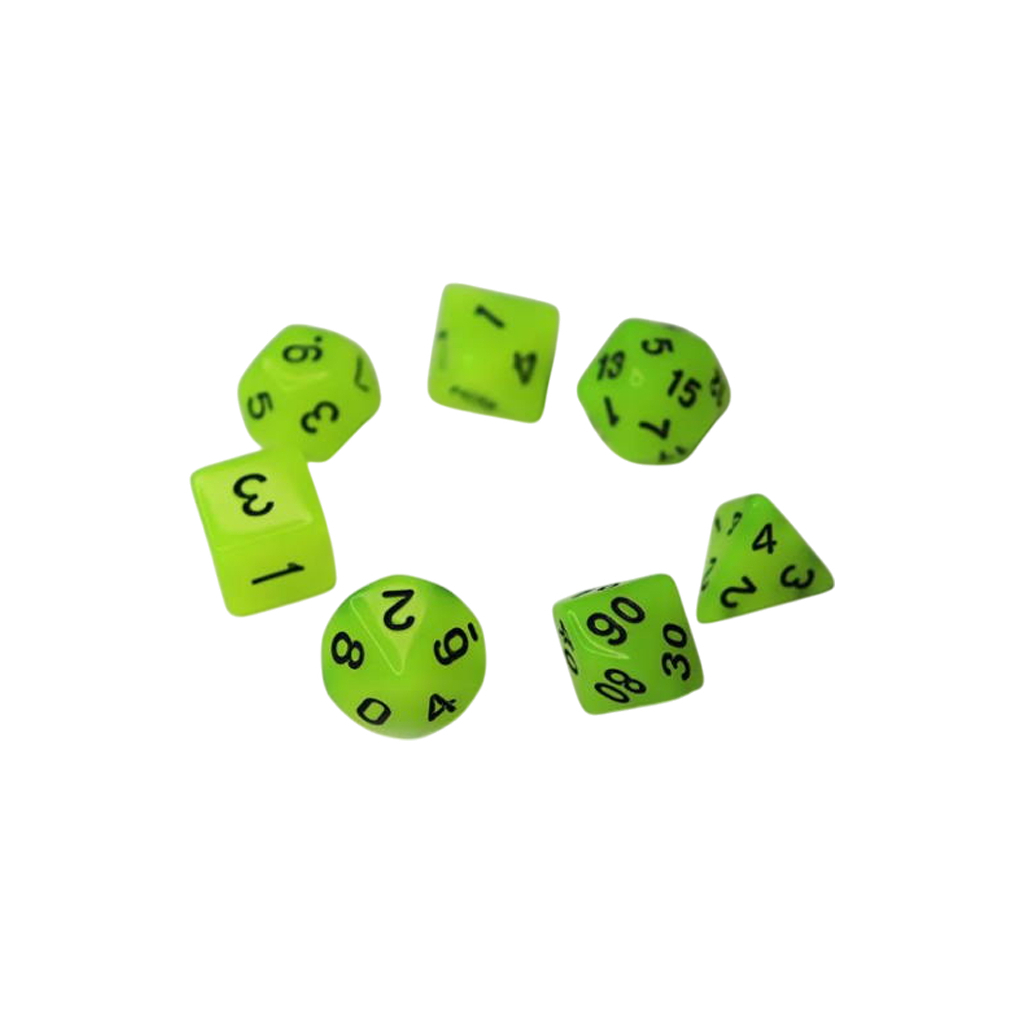 Набір кубиків для настільних ігор Games 7 Days Glow in the dark 7 Dice Set - Yellow (g7dglow01) - зображення 1