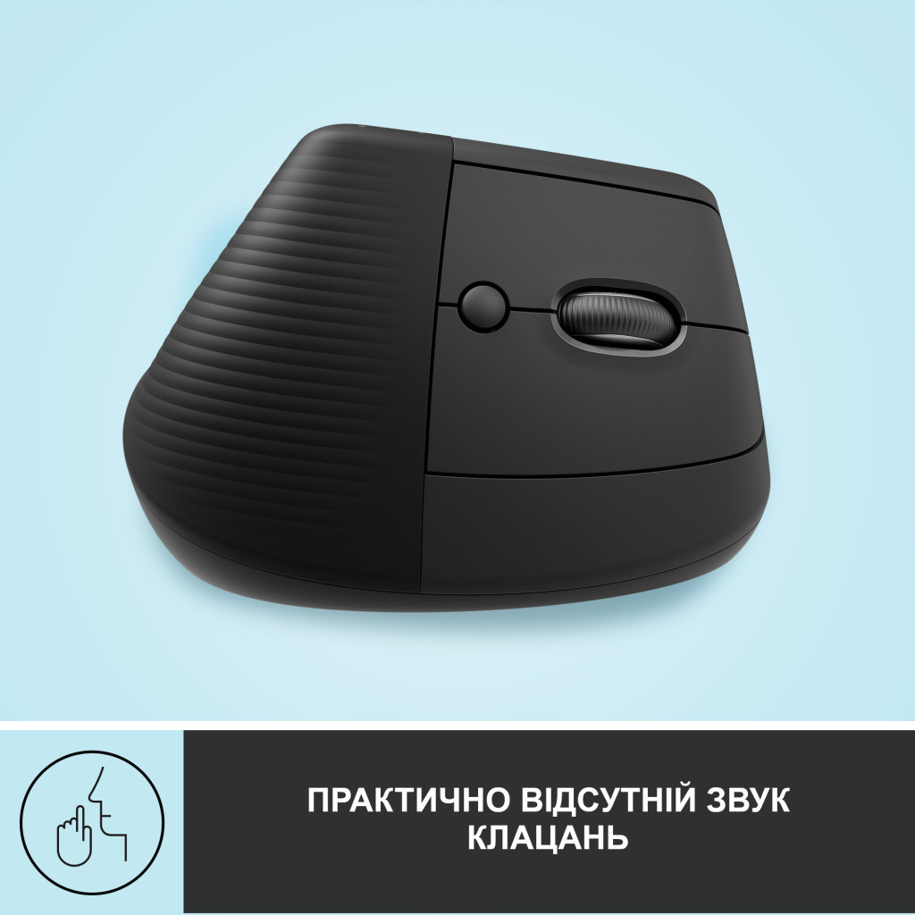Мишка Logitech Lift Vertical Ergonomic Wireless/Bluetooth Graphite (910-006473) - зображення 5
