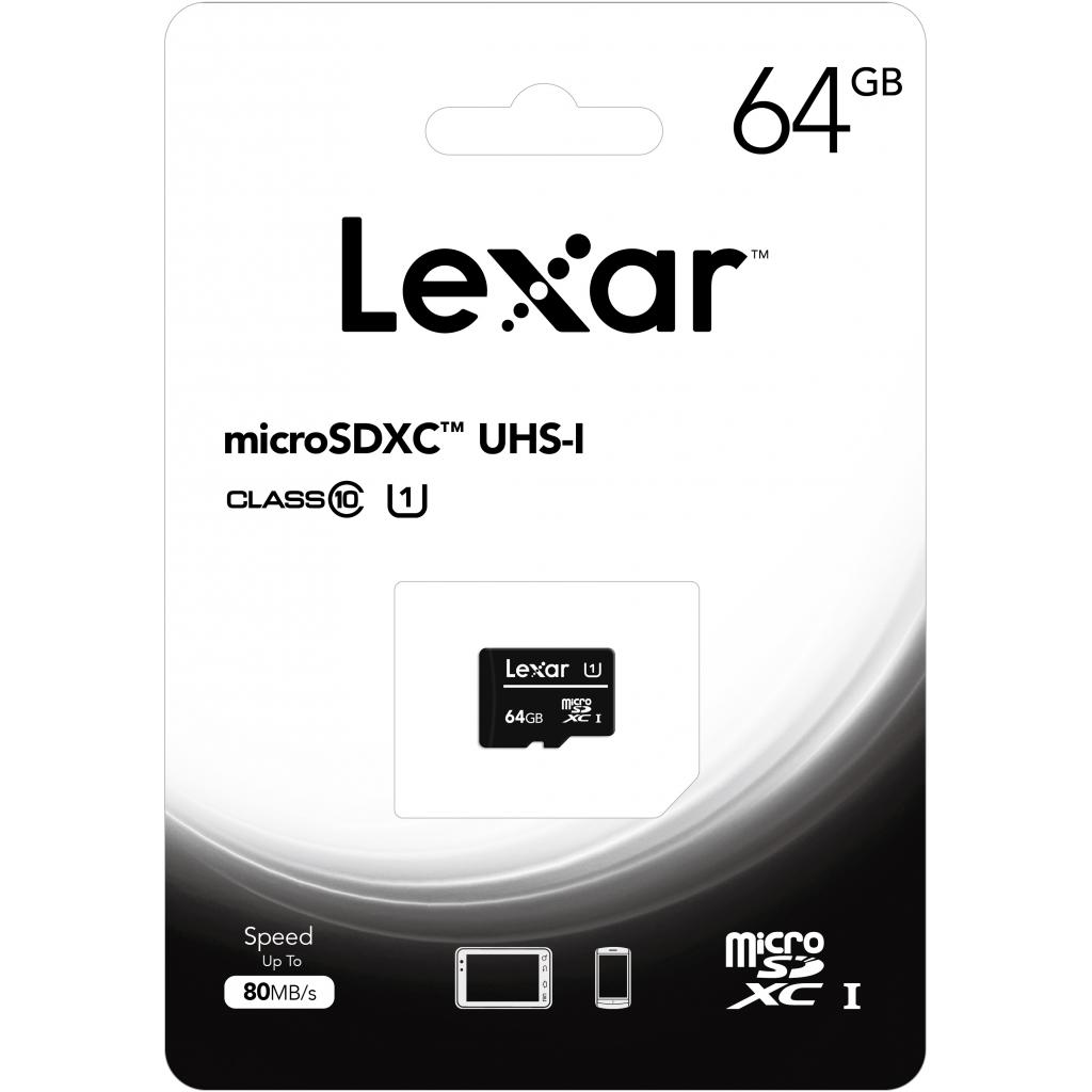 Карта пам'яті Lexar 64GB microSDHC class 10 UHS-I (LFSDM10-64GABC10) - зображення 2