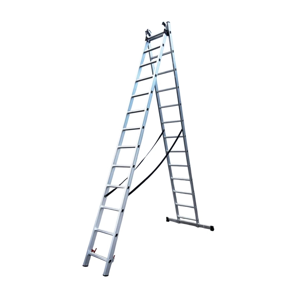 Драбина GTM 3-секції, розкладна, 3*13сх. 3,53-8,93м (KME313) - зображення 2