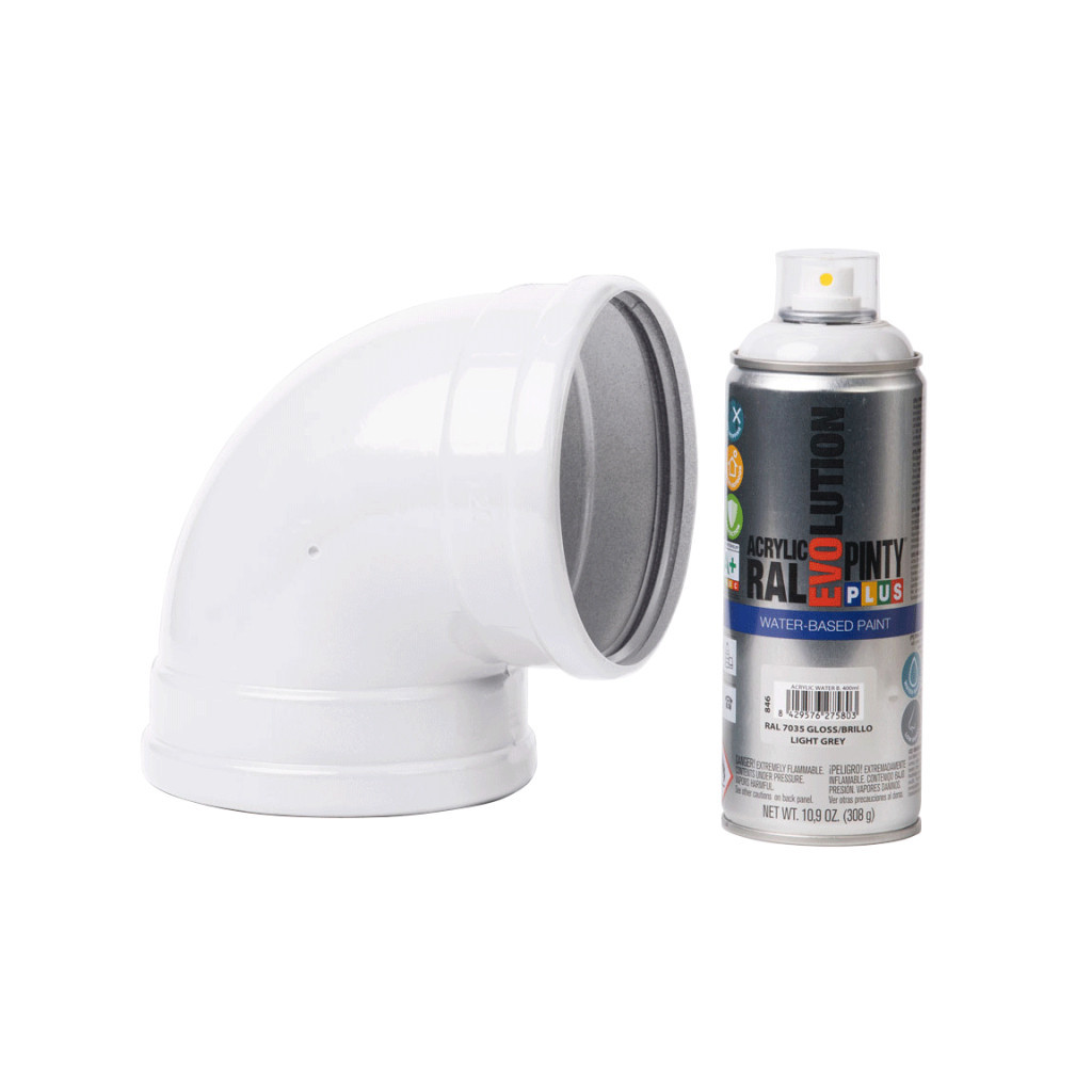 Фарба-аерозоль Pintyplus на водній основі Evolution Ral 7035, Сірий світлий, глянцевий, 400 мл (8429576275803) - зображення 2