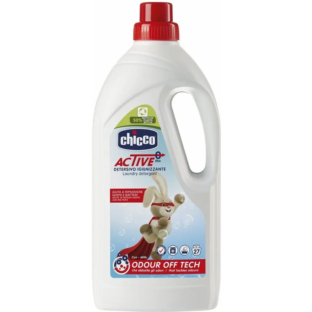 Гель для прання Chicco Active Дезінфікуючий 1.5 л (8058664143177) - зображення 1