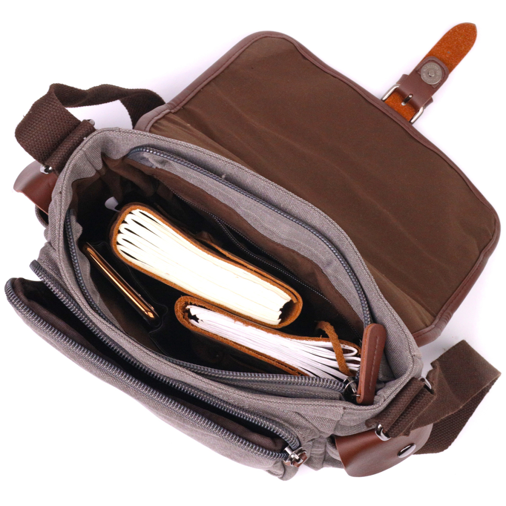 Сумка Vintage Чоловіча з текстилю Сіра (21248) - зображення 7