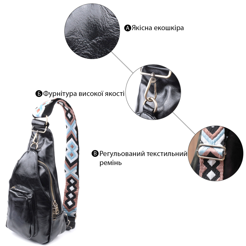 Сумка Vintage Жіноча з екошкіри Чорна (22776) - зображення 4