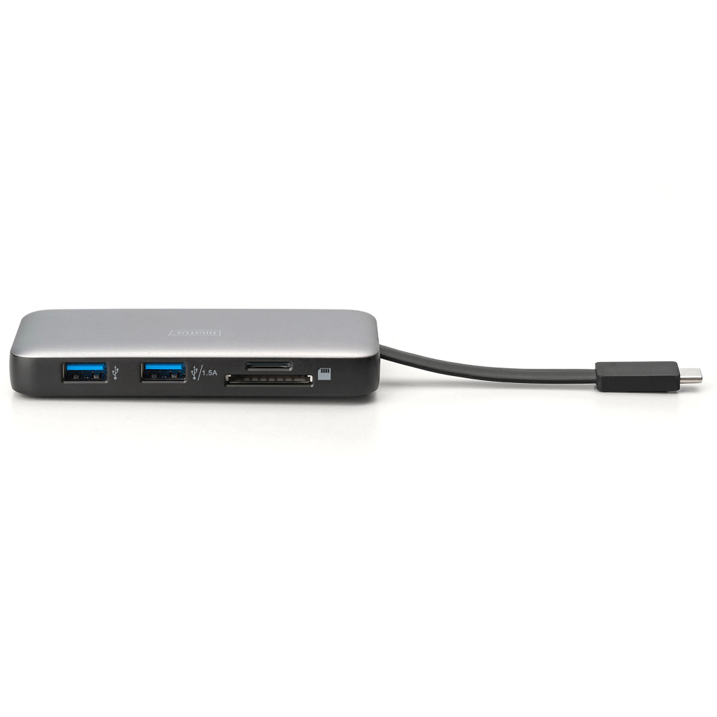 Порт-реплікатор Digitus USB-C > HDMI/2xUSB-A/USB-C/SD/MicroSD/RJ54, Travel (DA-70916) - изображение 4