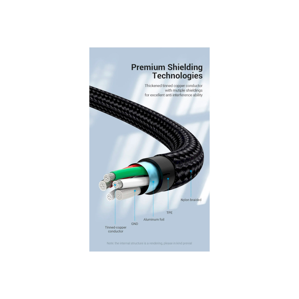 Дата кабель USB 2.0 AM to 2хUSB-C M 1.0m 2.4А 480Mbps Aluminum Vention (CQOHF) - зображення 12