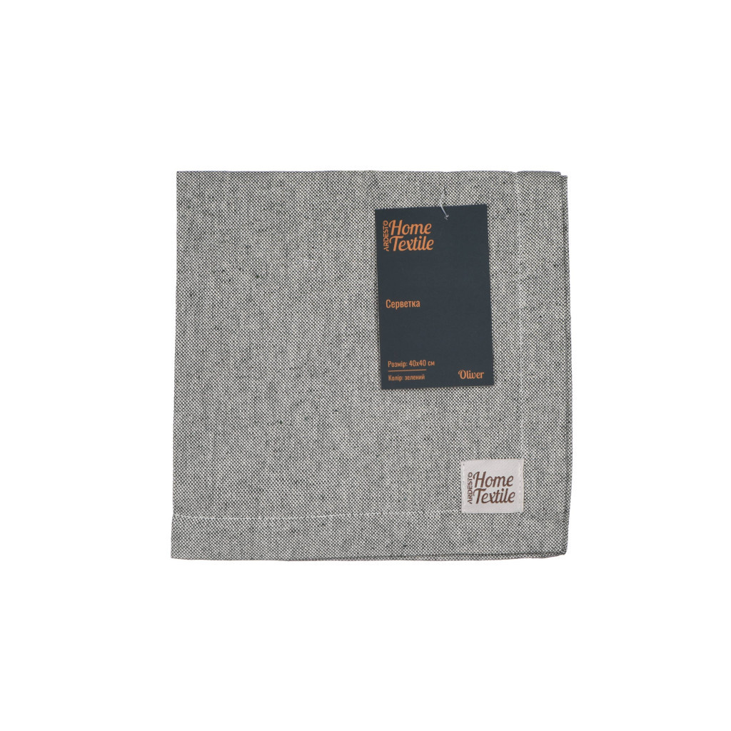 Серветка на стіл Ardesto Oliver зелений 40х40 см, 100% бавовна (ART06OG) - зображення 1