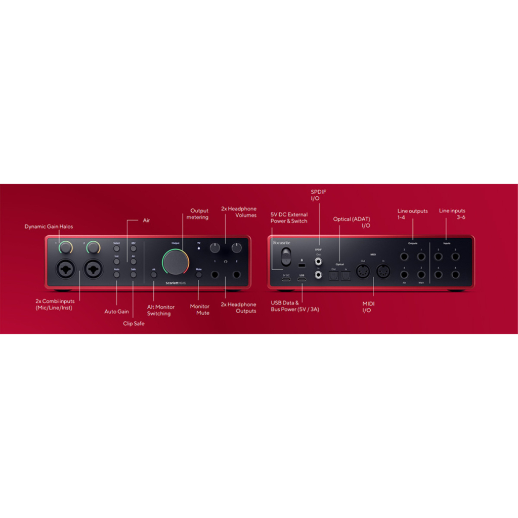 Аудіоінтерфейс Focusrite Scarlett 16i16 4th Gen (236532) - зображення 5