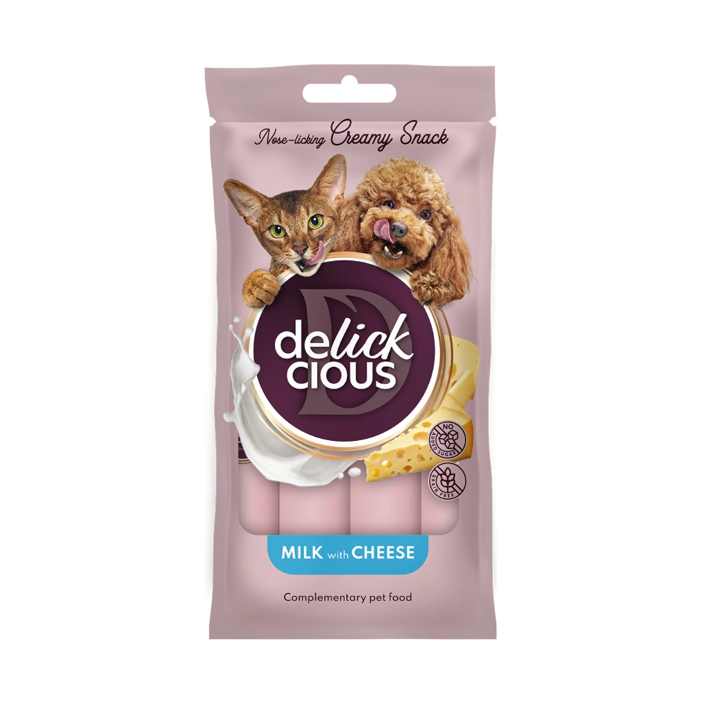 Ласощі для собак Delickcious молоко з сиром 4х15 г (4820269145382) - зображення 1