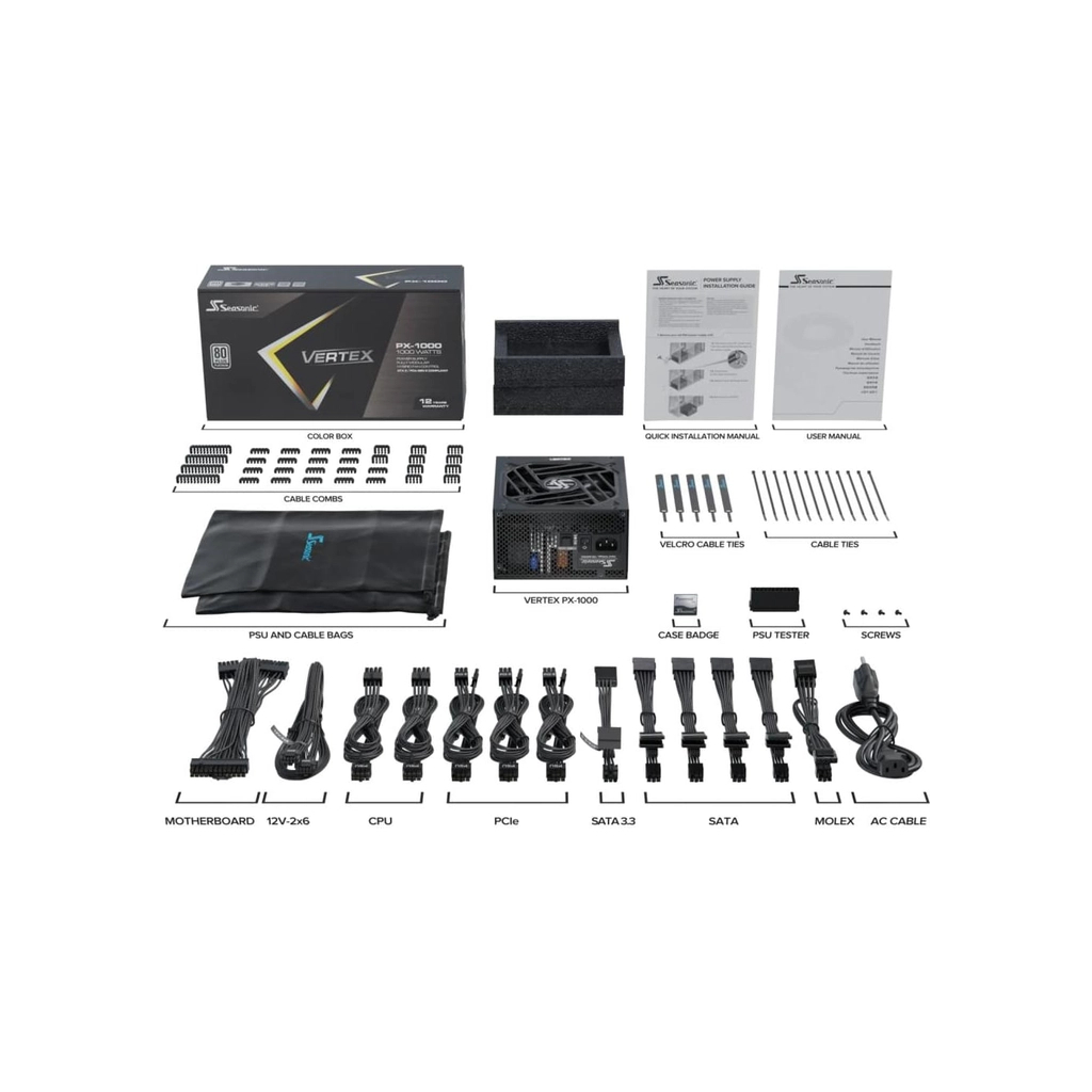 Блок живлення Seasonic 1000W (VERTEX PX 1000-ATX31) - изображение 12