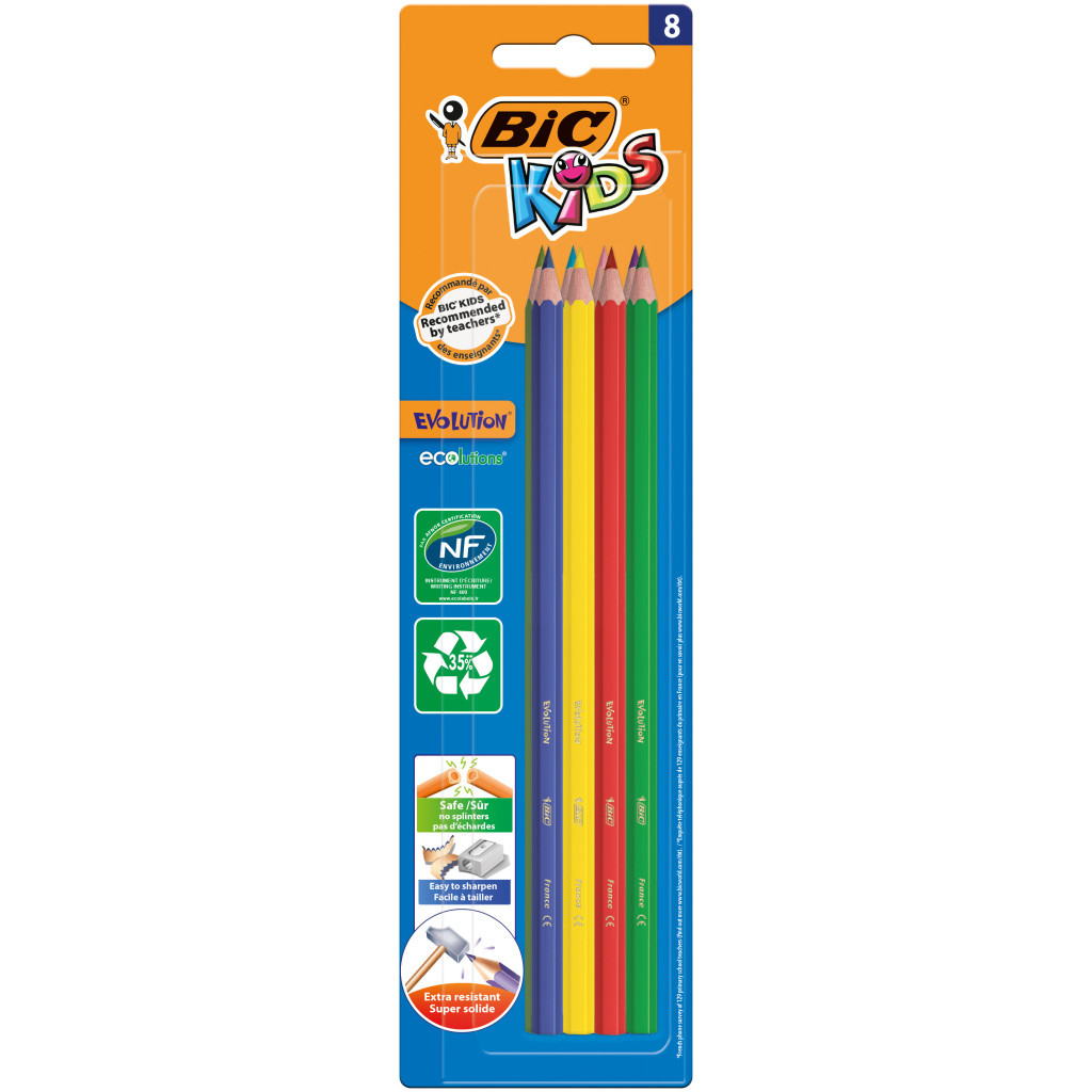 Олівці кольорові Bic Kids Evolution 8 шт (bc9464831) - зображення 1