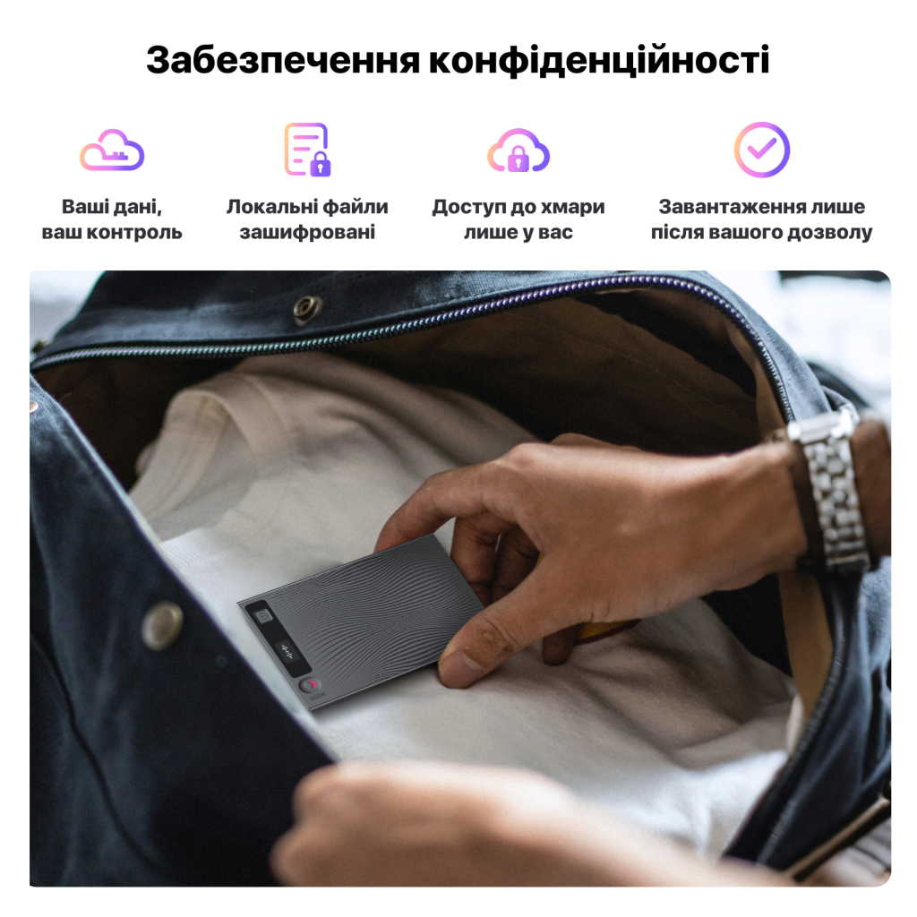 Цифровий диктофон Mobvoi TicNote with IA Shadow 64GB Black (NE-79) - picture 10