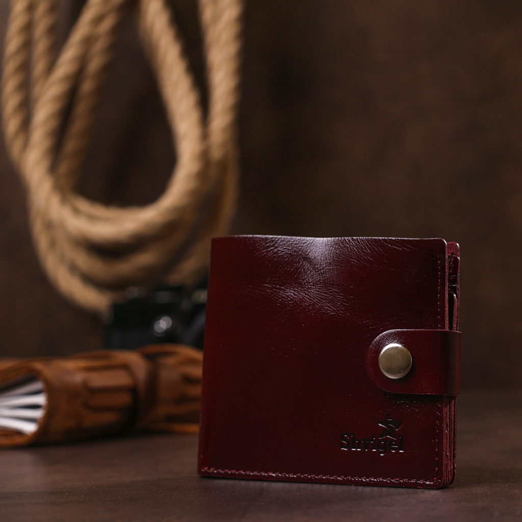 Портмоне Shvigel Шкіряне Бордове (16442) - зображення 8