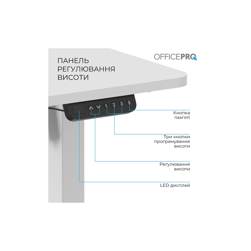 Комп'ютерний стіл OfficePro ODE1260W 1200 х 600 мм White (ODE1260W) - изображение 4