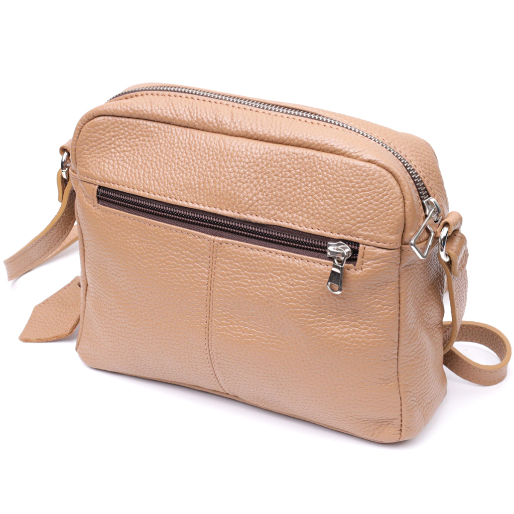 Сумка Grande Pelle Крос-боді з натуральної шкіри Бежева (11652) - зображення 2
