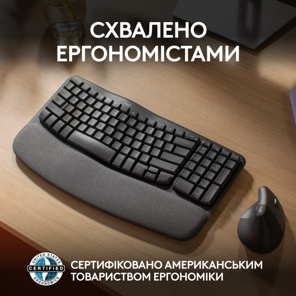 Клавіатура Logitech Wave Keys Bluetooth/Wireless Black (920-012304) - зображення 5