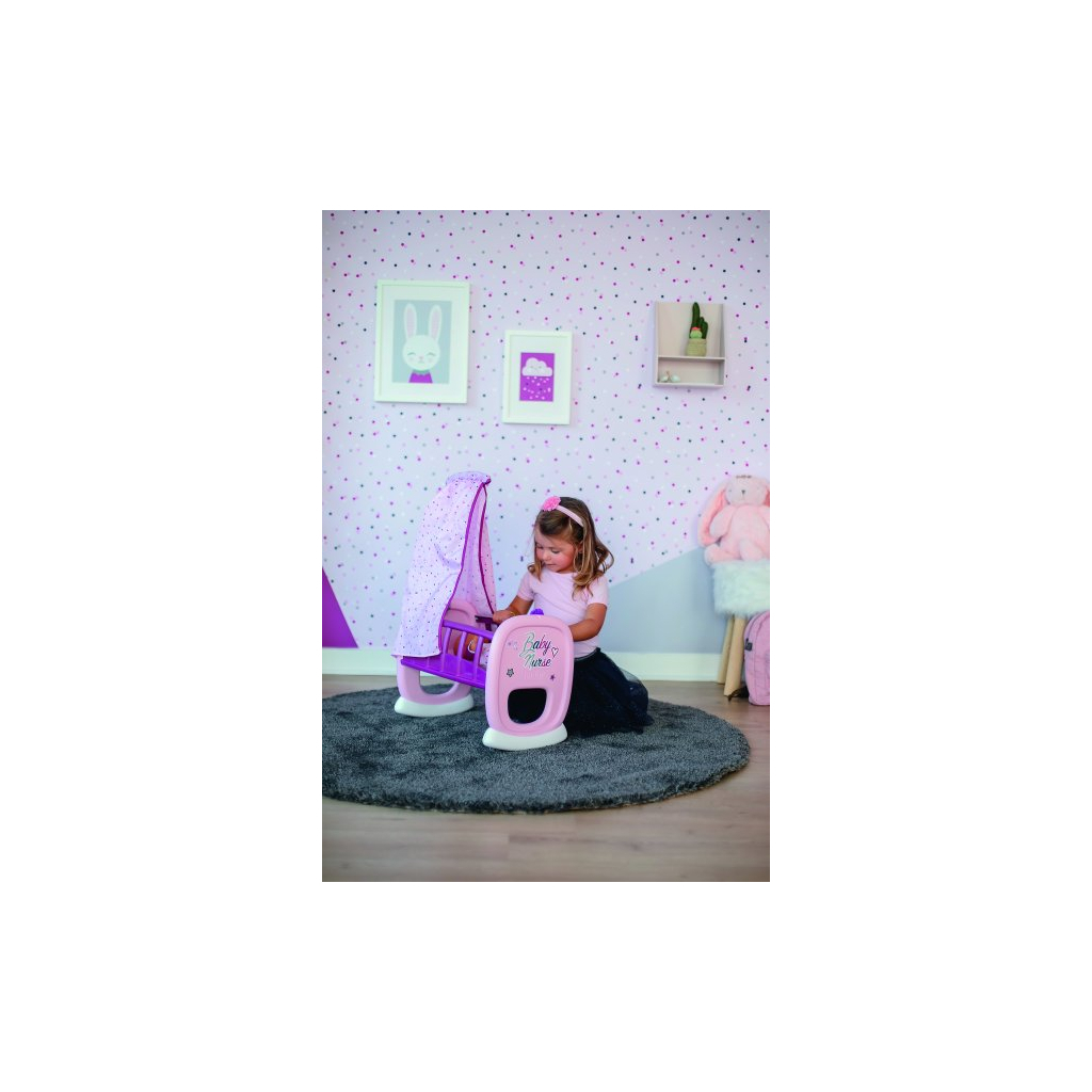 Аксесуар до ляльки Smoby ліжко Бебi Ньорс Прованс з балдахіном, з аксесуарами (220338) - зображення 2