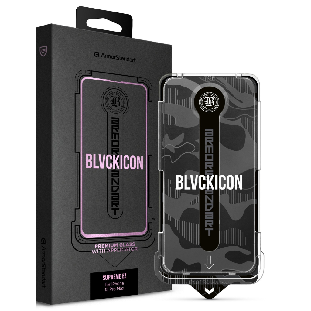 Скло захисне Armorstandart Black Icon Supreme EZ iPhone 15 Pro Max (ARM79263) - зображення 1