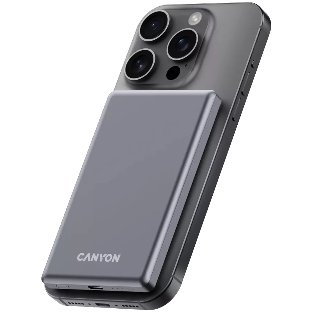 Батарея універсальна Canyon 5000mAh OnPower 505 slim Magsafe PD/20W Dark Grey (CNS-CPB505DG) - зображення 6