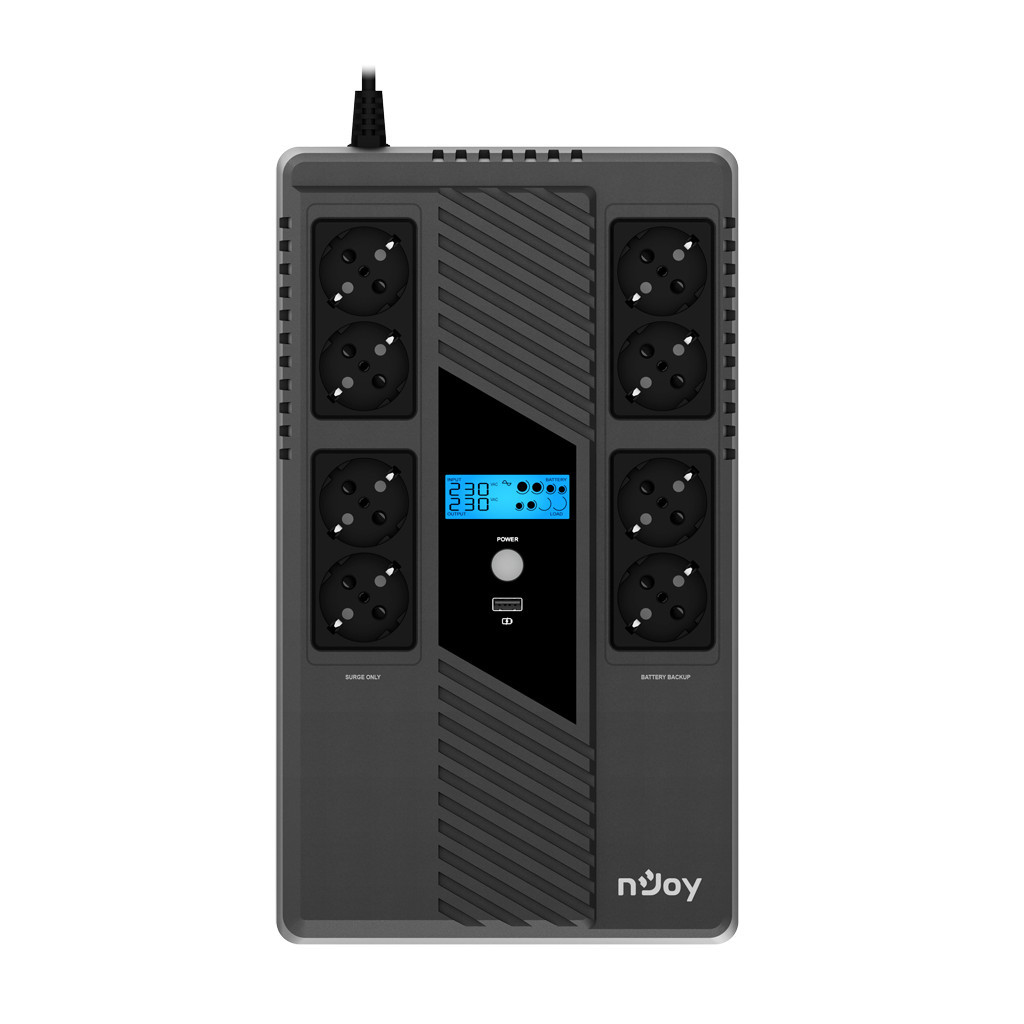 Пристрій безперебійного живлення nJoy Token 800 USB 8*Schuko (UPCSBLS680TTOAZ01B) - зображення 2