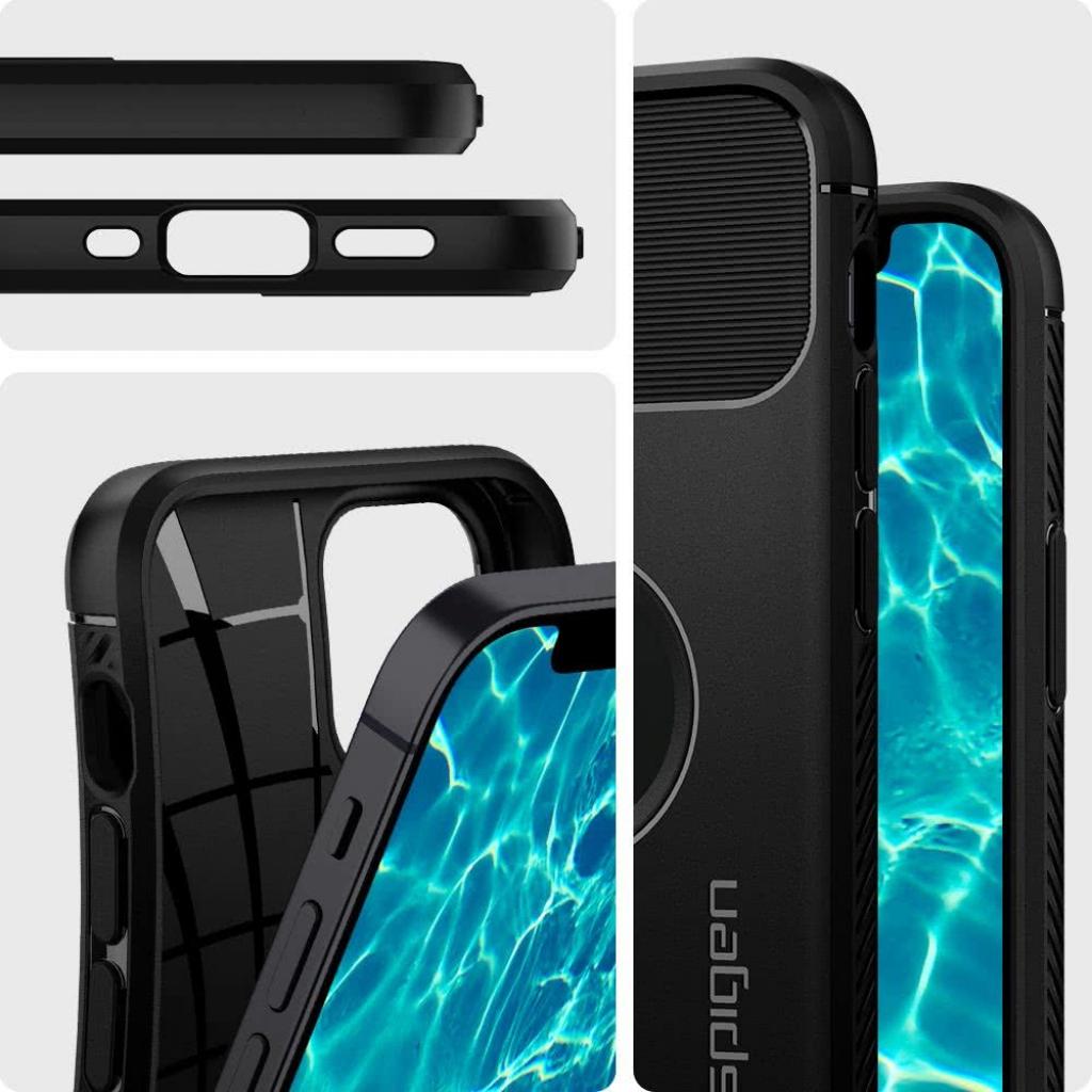 Чохол до мобільного телефона Spigen iPhone 12 mini Rugged Armor, Matte Black (ACS01743) - зображення 9