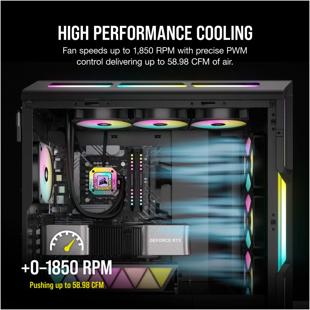 Кулер до корпусу Corsair iCUE AR120 Digital RGB Black (CO-9050166-WW) - зображення 9