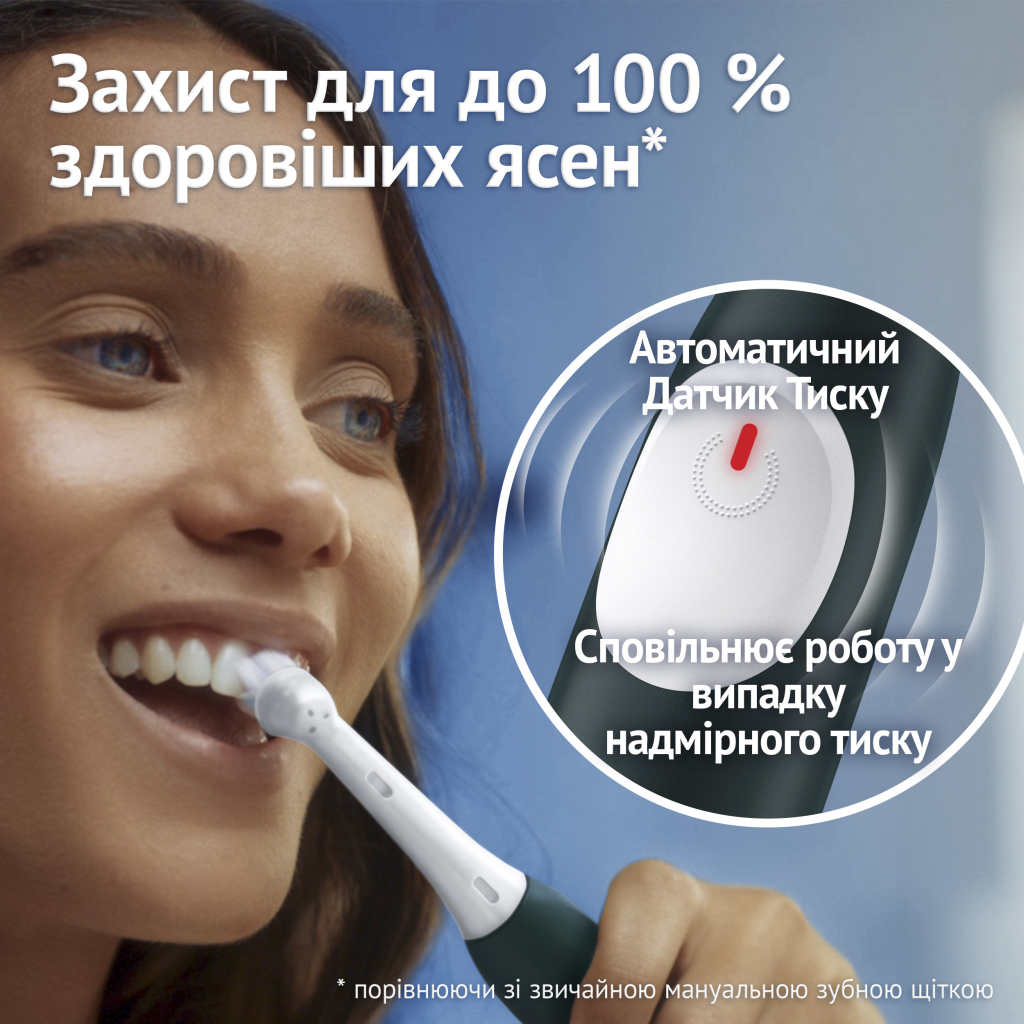 Електрична зубна щітка Oral-B iO2 Series Night Black / Forest Green + Extra Handle - зображення 4