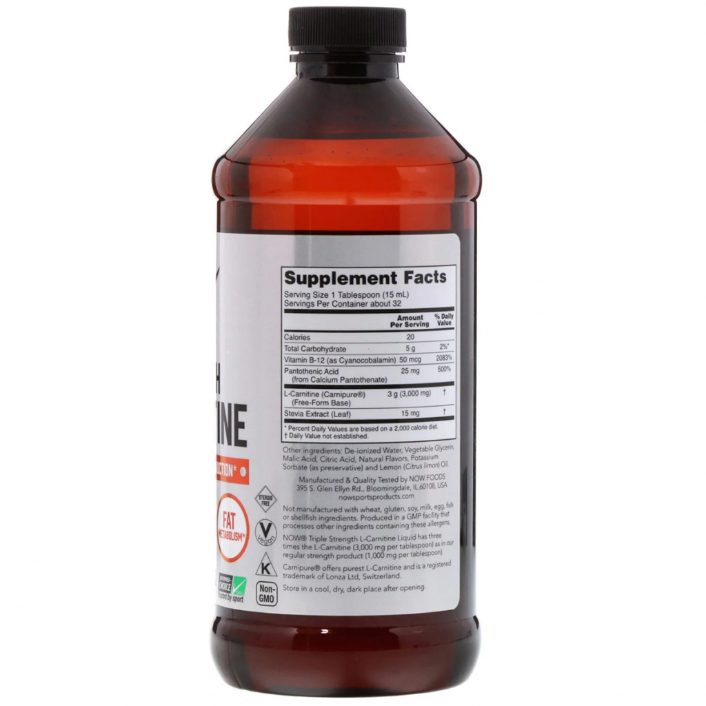 Амінокислота Now Foods L-Карнітин, 3000 мг, Рідкий з цитрусовим смаком, L-Carnitine (NOW-00064) - зображення 2